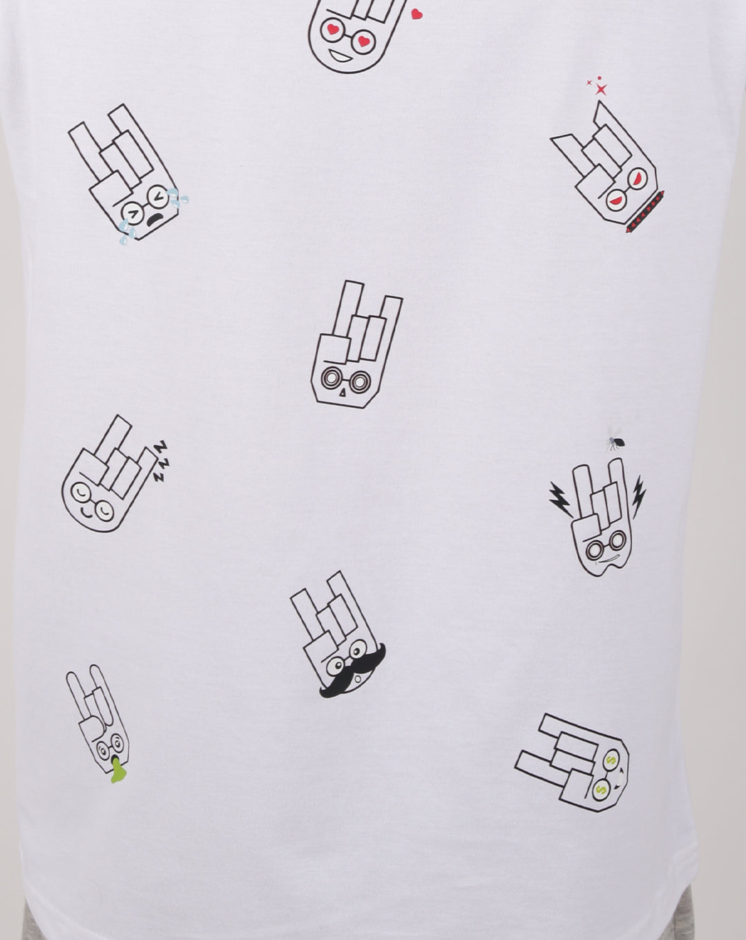 KAAMBHARI Signature White Round Neck Cotton Tees