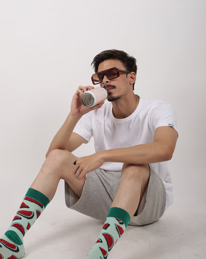KAAMBHARI Signature White Round Neck Cotton Tees
