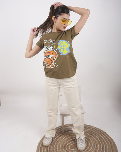 Stay Classy (Unisex Round Neck OLIVE GREEN STREETWEAR T-shirt)